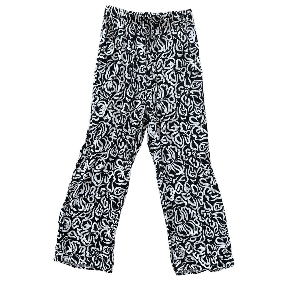 Love Wish Bohemian Black White Patterned Boho Pants Women’s Size Medium